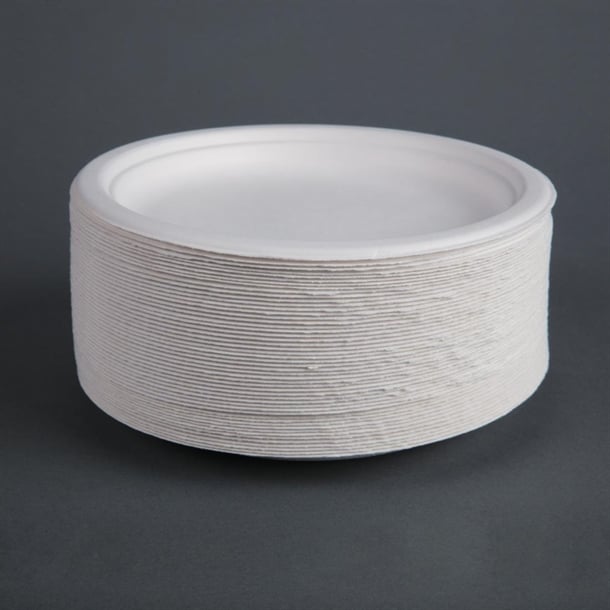 Fiesta Compostable Bagasse Plates Round 179mm (50 Pack) cw905
