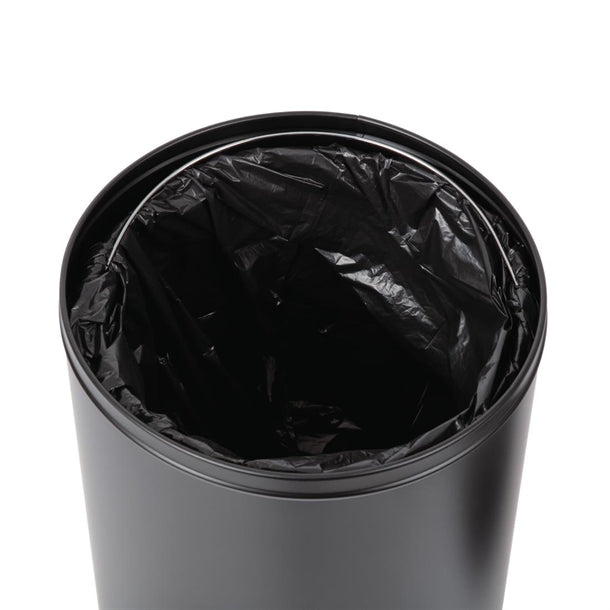 Bolero Bullet Bin with Open Top Lid Black 40Ltr cw954