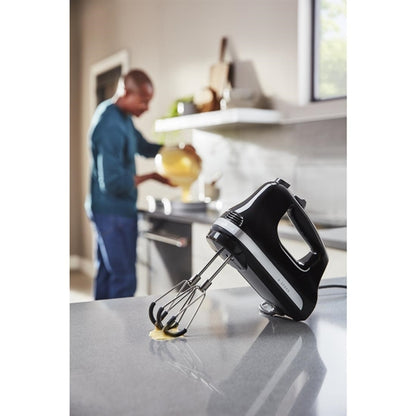 KitchenAid 6 Speed Hand Mixer with Flex Edge Beaters 5KHM6118BOB cx779