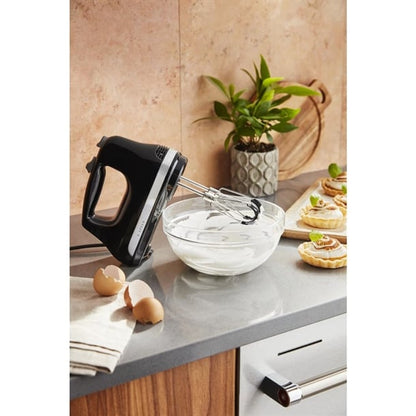 KitchenAid 6 Speed Hand Mixer with Flex Edge Beaters 5KHM6118BOB cx779
