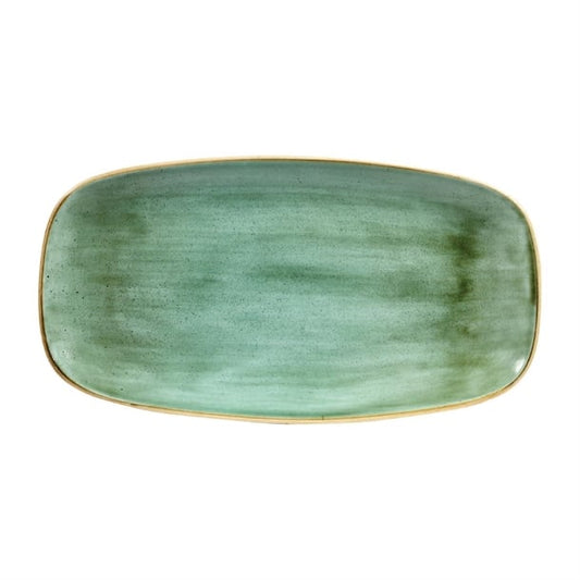 Churchill Stonecast Rectangular Plates Samphire Green 189 x 355mm (6 Pack) cy101
