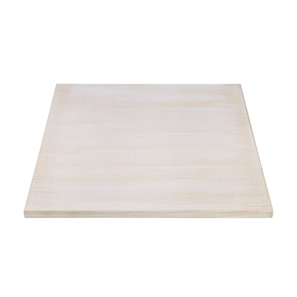 Bolero Pre-drilled Square Table Top Vintage White 700mm cy951
