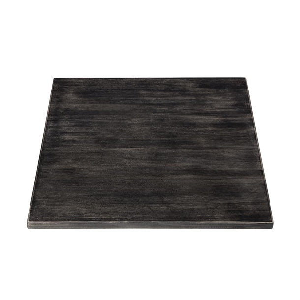 Bolero Pre-drilled Square Tabletop Vintage Black 700mm cy969