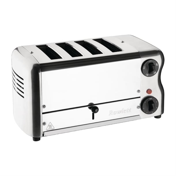 Rowlett Esprit 4 Slot Toaster Chrome w/2x Additional Elements & Sandwich Cage ch181