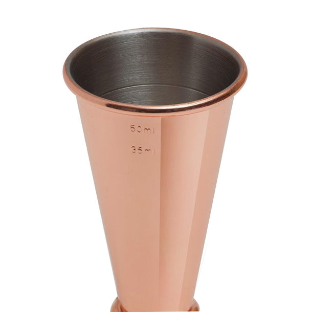 Beaumont Copper Plated Banded Jigger Measure 25ml/35ml/50ml cz352