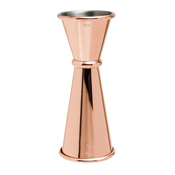 Beaumont Copper Plated Banded Jigger Measure 25ml/35ml/50ml cz352