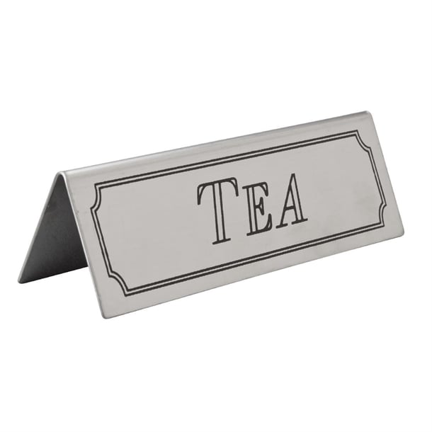 Beaumont Tea Stainless Steel Table Sign cz430