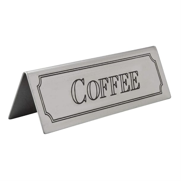 Beaumont Coffee Stainless Steel Table Sign cz431