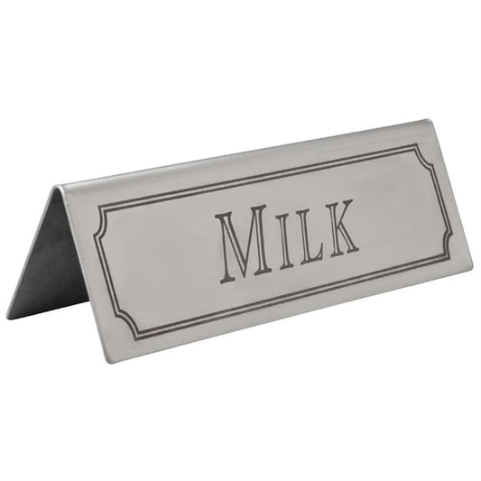 Beaumont Milk Stainless Steel Table Sign cz432