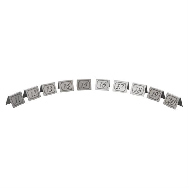 Beaumont Stainless Steel Table Numbers 11-20 cz434