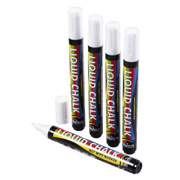 Beaumont Chisel Liquid Chalk Pen White 5mm (5 Pack) cz475