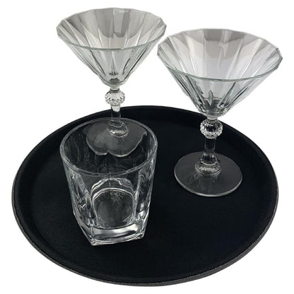 Beaumont Non-Slip Round Tray Black 280mm cz494