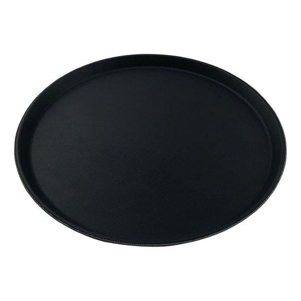 Beaumont Non-Slip Round Tray Black 280mm cz494