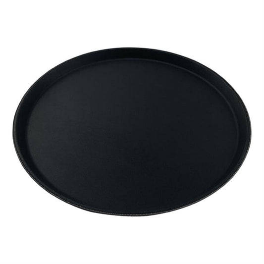 Beaumont Non-Slip Round Tray Black 280mm cz494