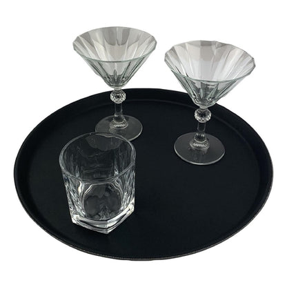 Beaumont Non-Slip Round Tray Black 355mm cz495