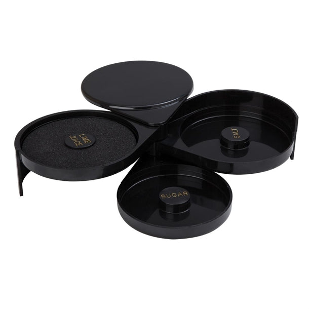 Beaumont Glass Rimmer 3 Tier Black cz499