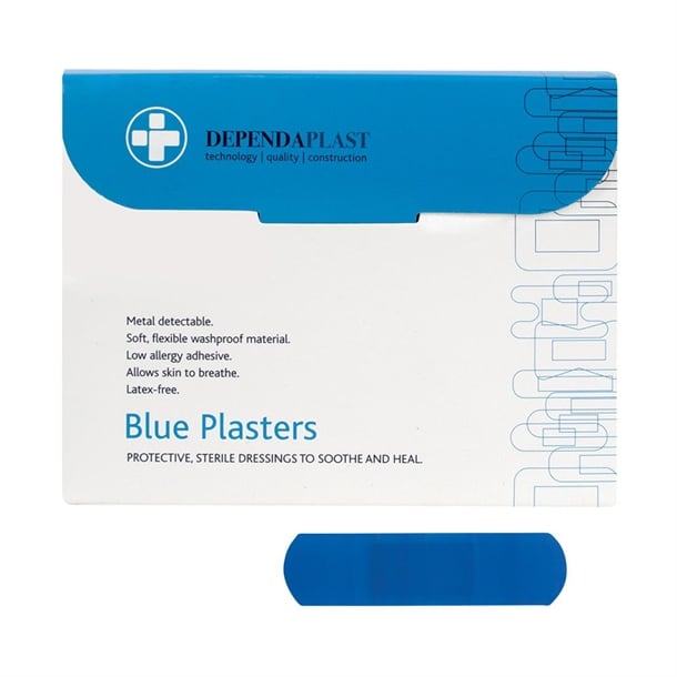 Beaumont Dependaplast Blue Plasters 75x 25mm (100 Pack) cz569