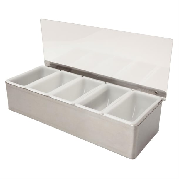 Beaumont 5 Compartment Condiment Holder Stainless Steel cz598