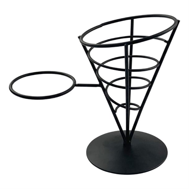 Beaumont Wire French Fry Cone And Ramekin Holder Black cz641