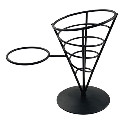 Beaumont Wire French Fry Cone And Ramekin Holder Black cz641