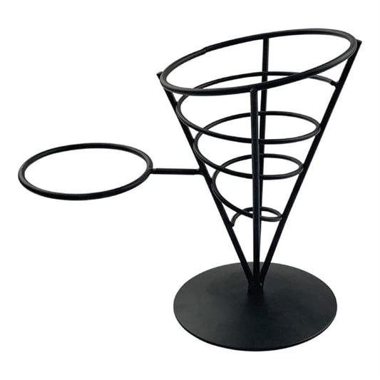 Beaumont Wire French Fry Cone And Ramekin Holder Black cz641