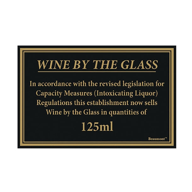 Beaumont 125ml Wine Law Sign 170x110mm cz678