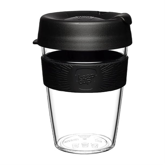 KeepCups Clear Reusable Cups Black 12oz cz743
