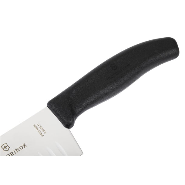 Victorinox Fluted Santoku Knife Black 17.1cm d828