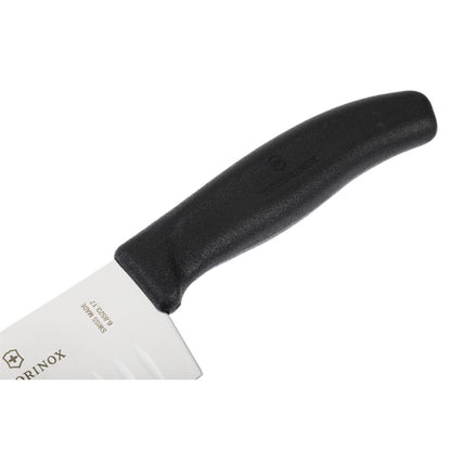 Victorinox Fluted Santoku Knife Black 17.1cm d828