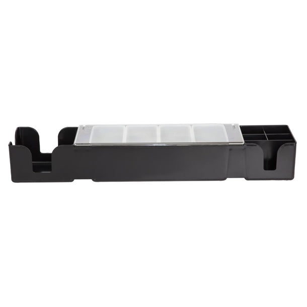 Beaumont 4 Compartment Condiment Holder with Napkin Dispenser Black d871