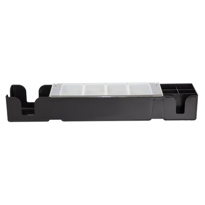 Beaumont 4 Compartment Condiment Holder with Napkin Dispenser Black d871
