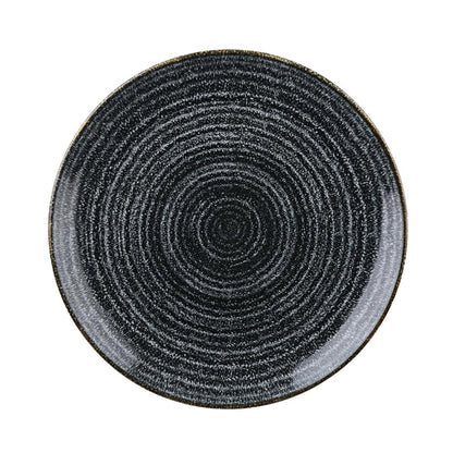 Churchill Studio Prints Homespun Charcoal Black Coupe Plates 217mm (12 Pack) da262