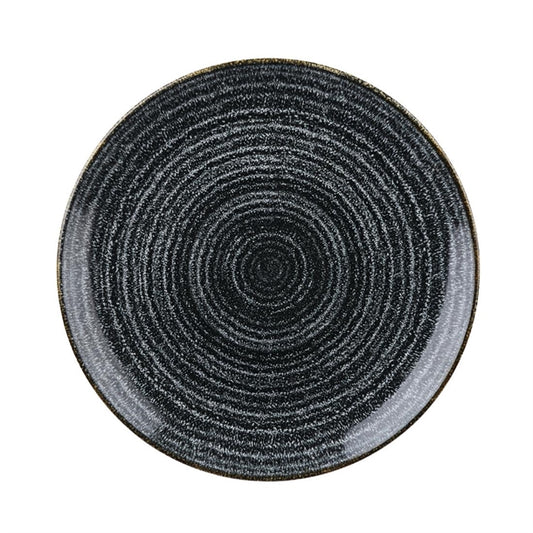 Churchill Studio Prints Homespun Charcoal Black Coupe Plates 217mm (12 Pack) da262