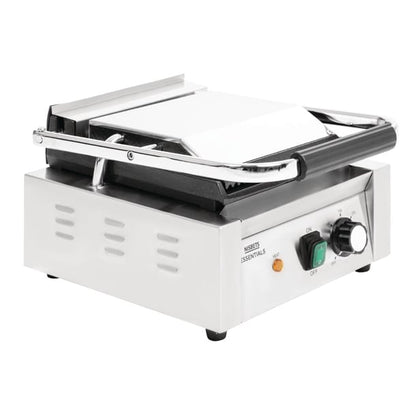 Nisbets Essentials Single Cast Iron Plate Contact Grill (Ribbed/Flat) - 1.8kW da396
