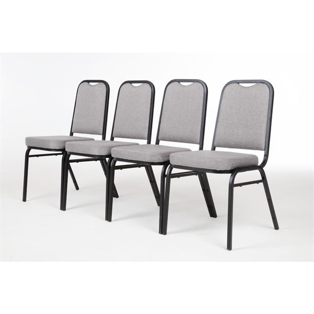 Bolero Square Back Banquet Chairs Black & Grey (4 Pack) da602