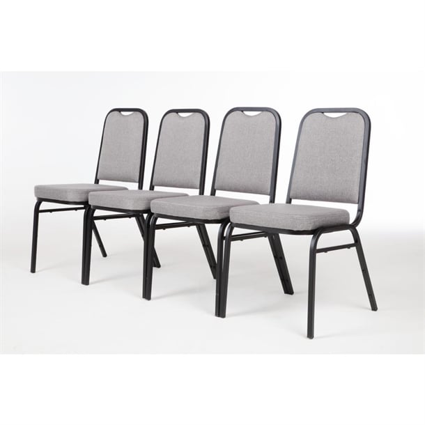 Bolero Square Back Banquet Chairs Black & Grey (4 Pack) da602