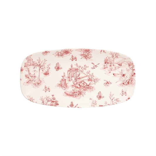 Churchill Vintage Prints Rectangular Plates Cranberry Toile 298mm (12 Pack) da725