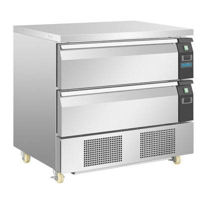 Polar U-Series Double Drawer Dual Temperature Counter Fridge Freezer 4xGN da996