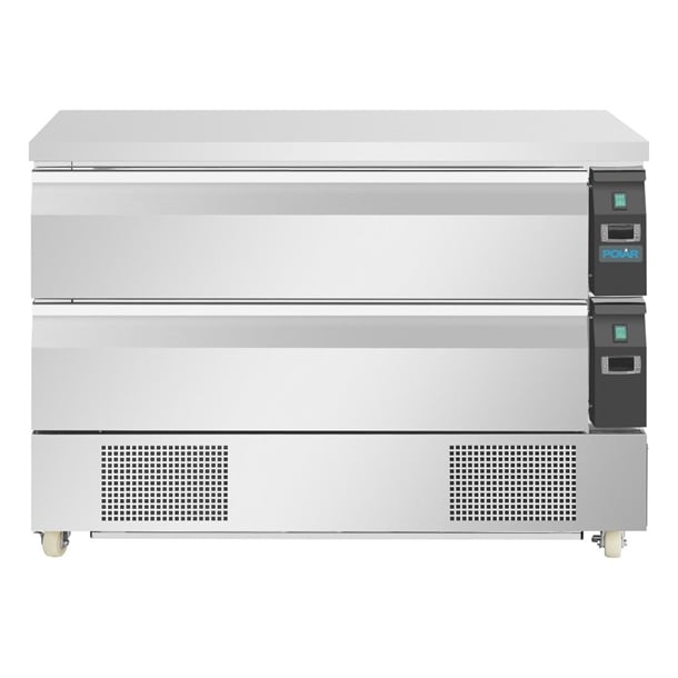 Polar U-Series Double Drawer Dual Temperature Counter Fridge Freezer 6xGN da997
