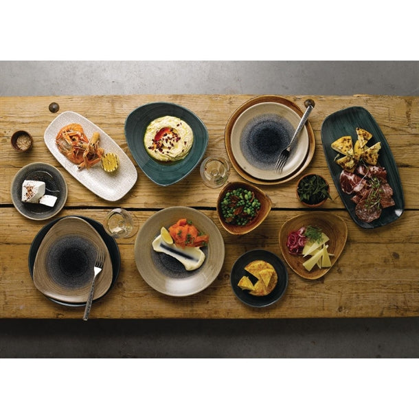 Churchill Stonecast Patina Oblong Chef Plates Rustic Teal 298 x 153mm (12 Pack) fa598