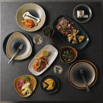 Churchill Stonecast Patina Oblong Chef Plates Rustic Teal 355 x 189mm (6 Pack) fa599