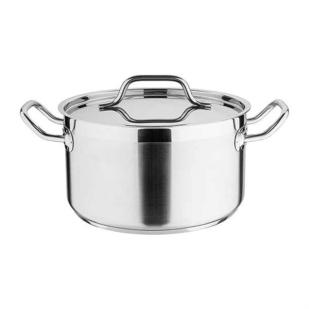 Nisbets Essentials Stainless Steel Stew Pot with Lid 24cm db254