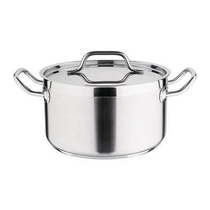 Nisbets Essentials Stainless Steel Stew Pot with Lid 24cm db254