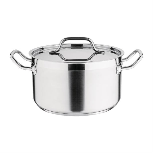 Nisbets Essentials Stainless Steel Stew Pot with Lid 24cm db254