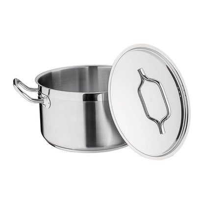 Nisbets Essentials Stainless Steel Stew Pot with Lid 24cm db254