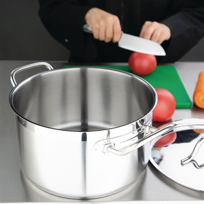 Nisbets Essentials Stainless Steel Stew Pot with Lid 24cm db254