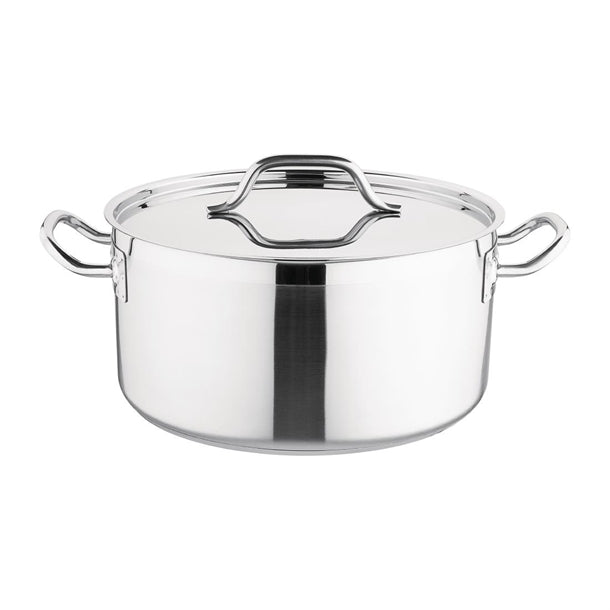 Nisbets Essentials Stainless Steel Stew Pot with Lid  32cm db255