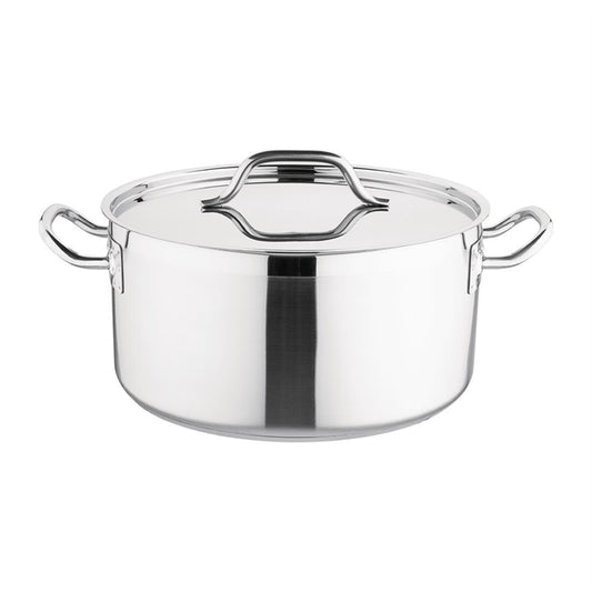 Nisbets Essentials Stainless Steel Stew Pot with Lid  32cm db255