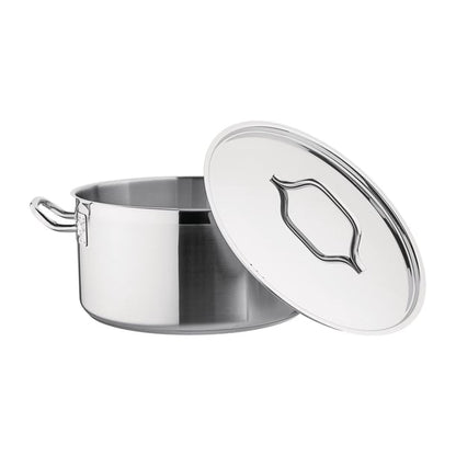 Nisbets Essentials Stainless Steel Stew Pot with Lid  32cm db255