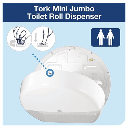 Tork Mini Jumbo Toilet Roll Dispenser White T2 db463